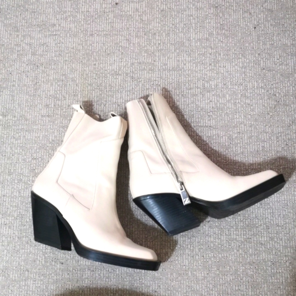 Elegant Cream Ankle Boots